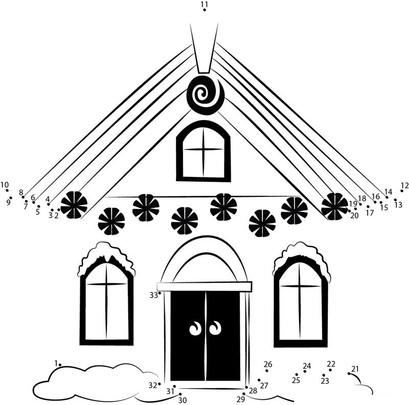 Christmas Home Decoration printable dot to dot worksheet