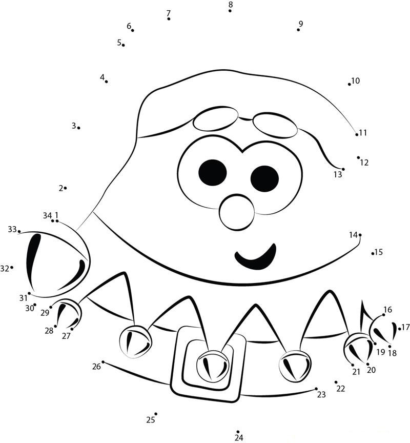 Christmas Whimsical Cartoon printable dot to dot worksheet