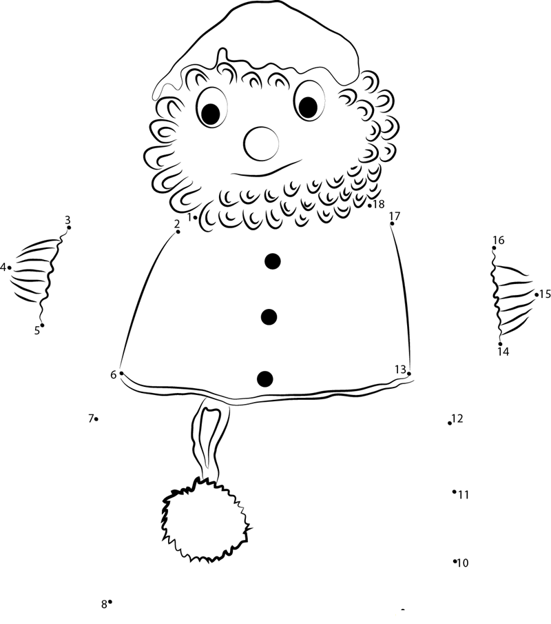 Crochet Designs Santa printable dot to dot worksheet