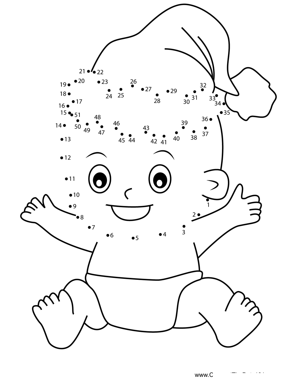 Cute-Baby printable dot to dot worksheet