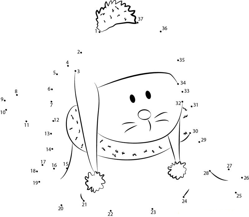 Cute Baby Santa Claus dot to dot worksheets