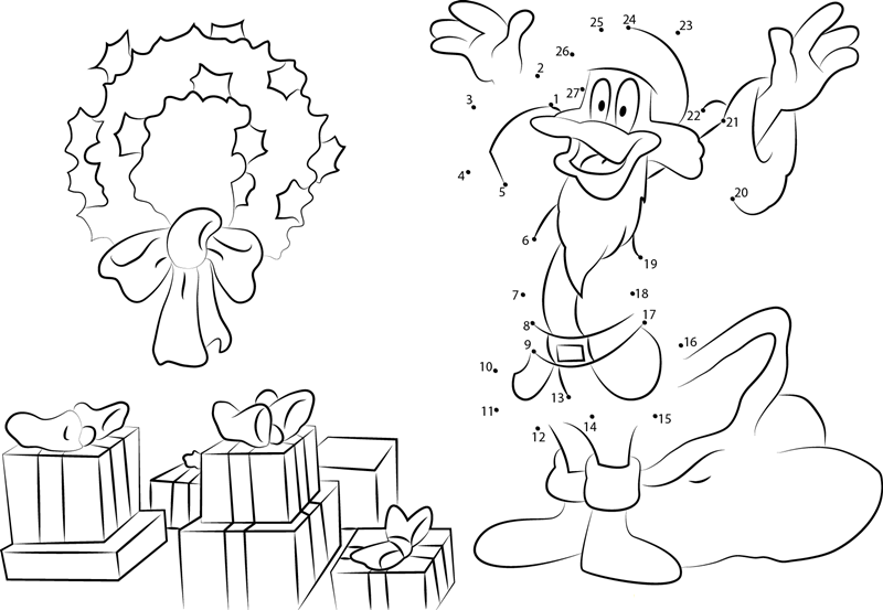 Darkwing Xmas dot to dot worksheets