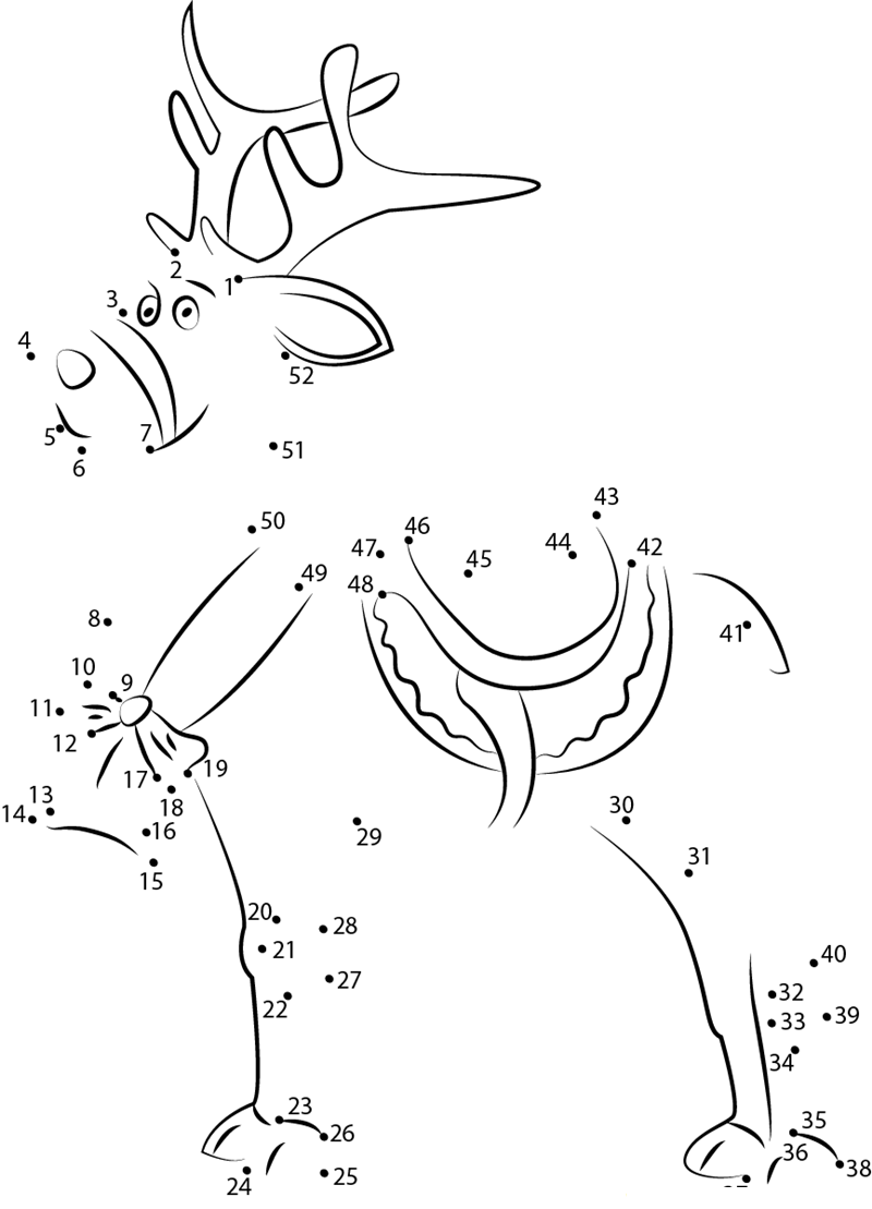 Deer printable dot to dot worksheet