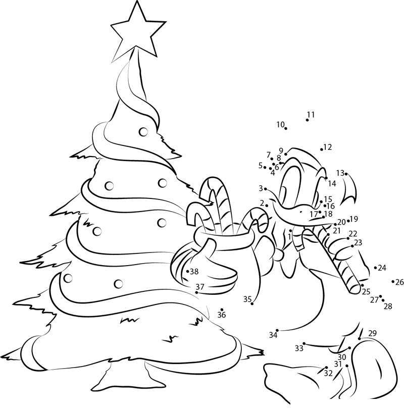 Donald Duck Christmas Natalies printable dot to dot worksheet