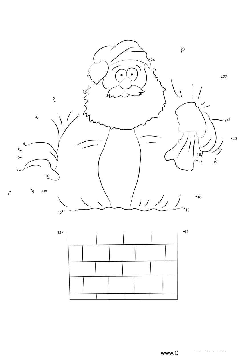 Fat-Santa-Chimney dot to dot worksheets