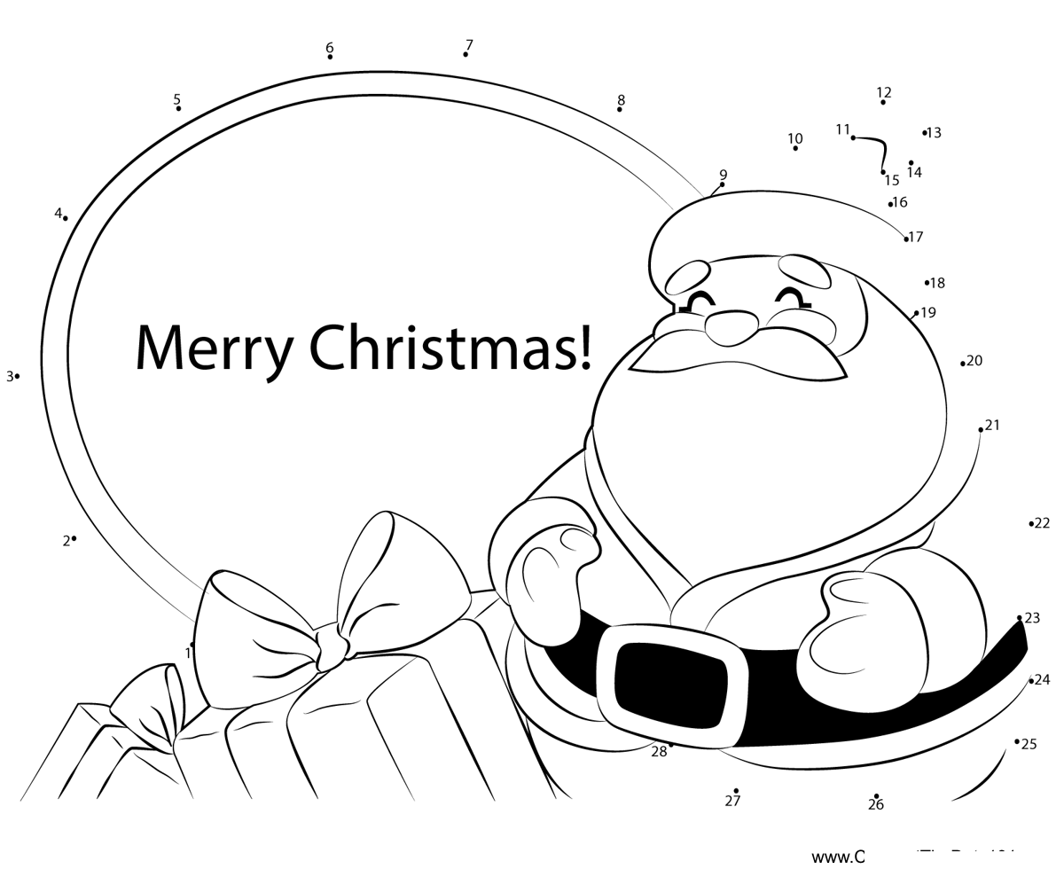 Happy-Christmas-Day dot to dot worksheets