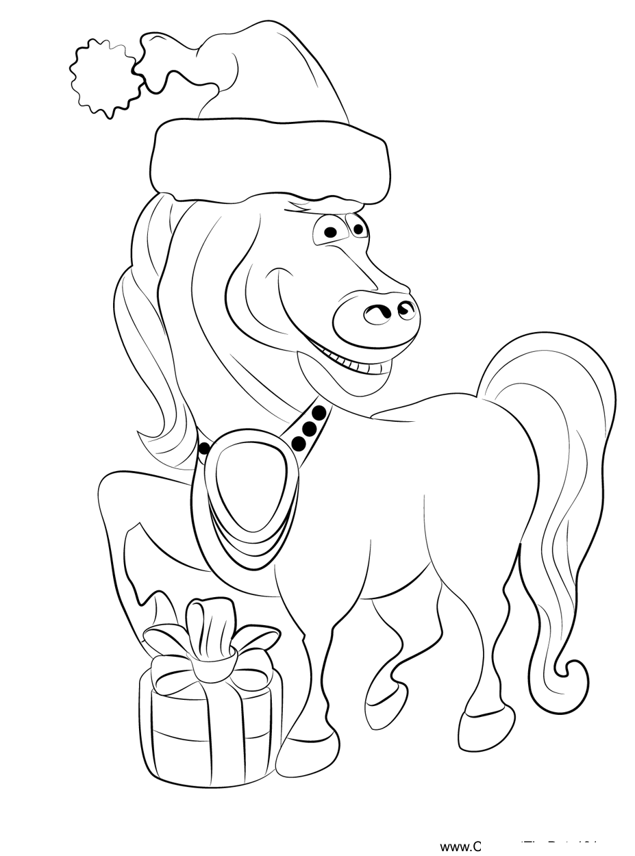 Horse-Christmas printable dot to dot worksheet