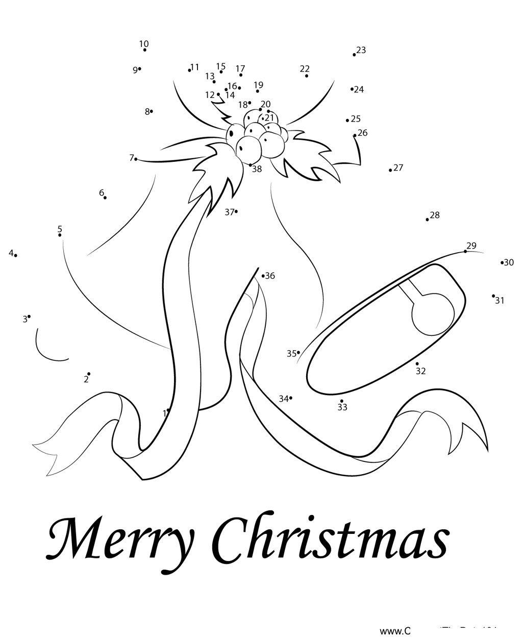 Merry-Christmas printable dot to dot worksheet