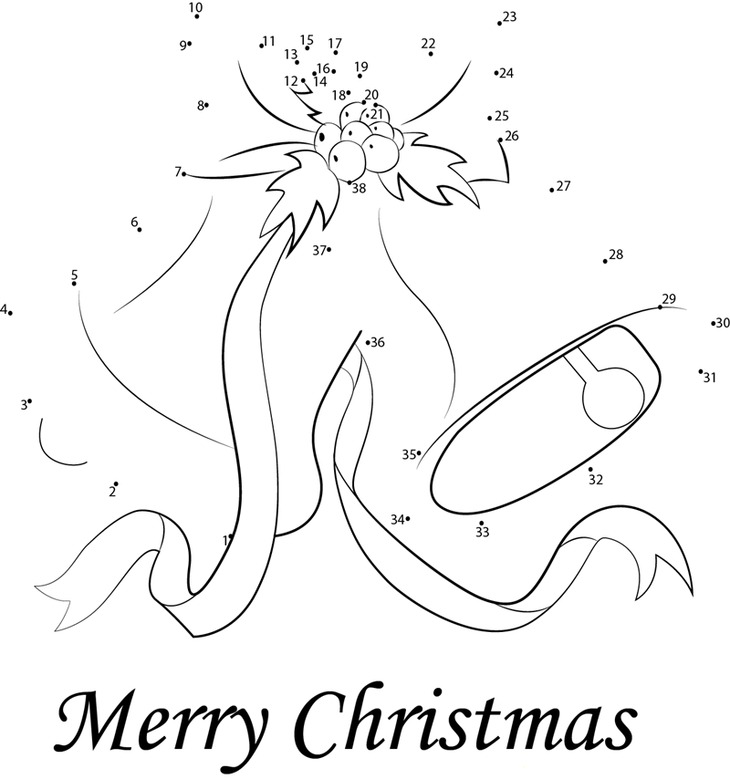 Merry Christmas printable dot to dot worksheet