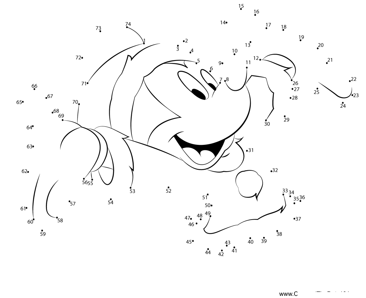 Mickey-Mouse-On-Christmas-1 printable dot to dot worksheet