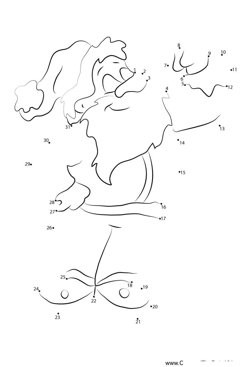 Santa-Claus-On-Christmas dot to dot worksheets