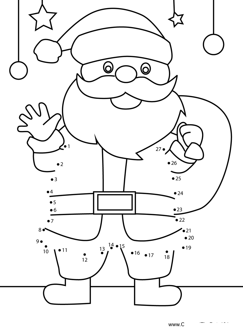 Santa-Hi printable dot to dot worksheet