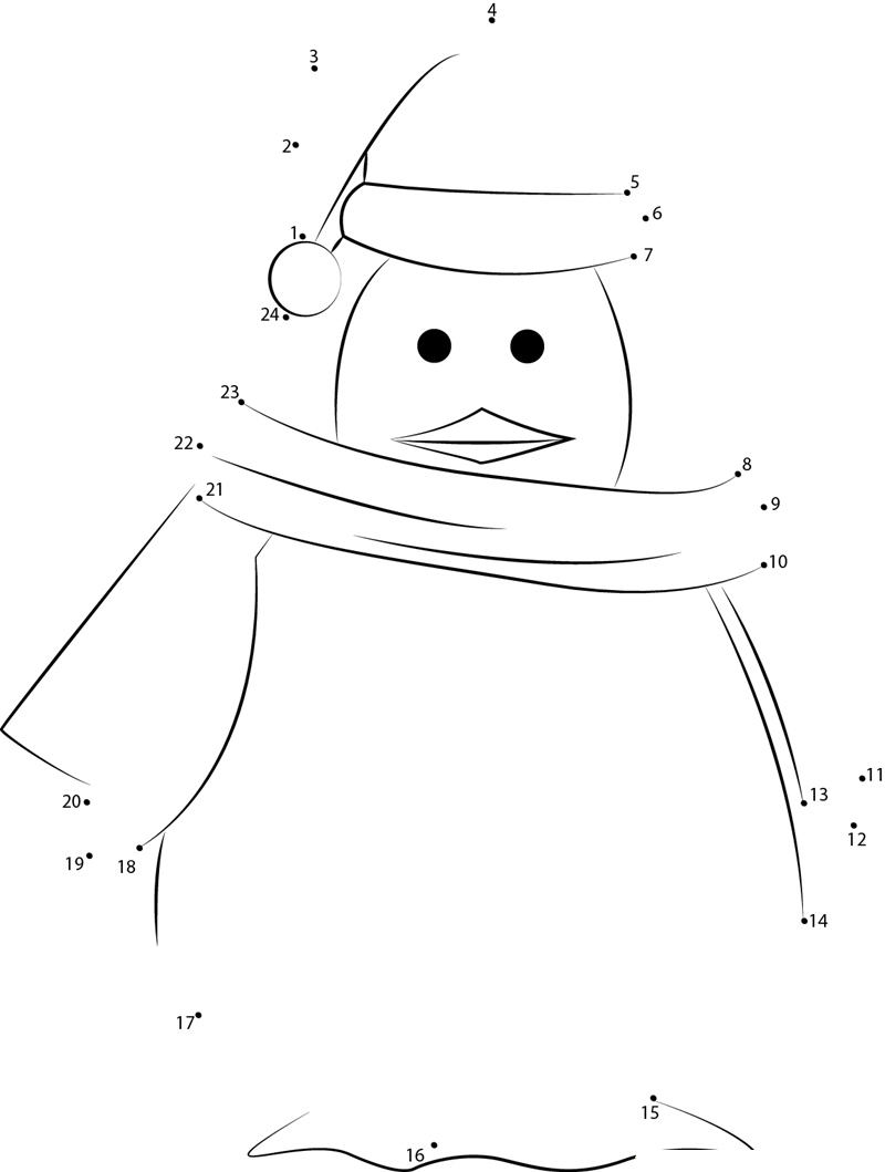 Santa Penguin dot to dot worksheets