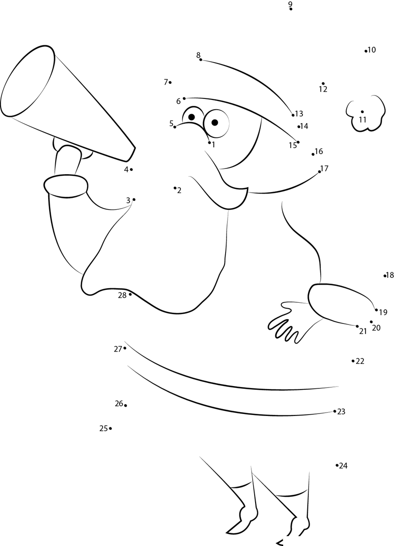 Santa Spak In Maik dot to dot worksheets