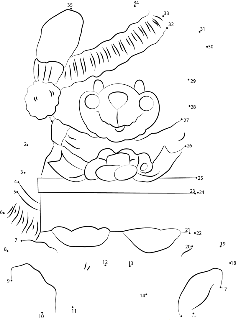 Santa Teddy Bear dot to dot worksheets