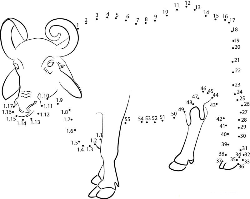 Hungry Buffalo dot to dot worksheets