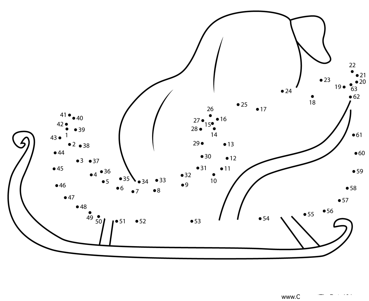 Sleigh dot to dot worksheets