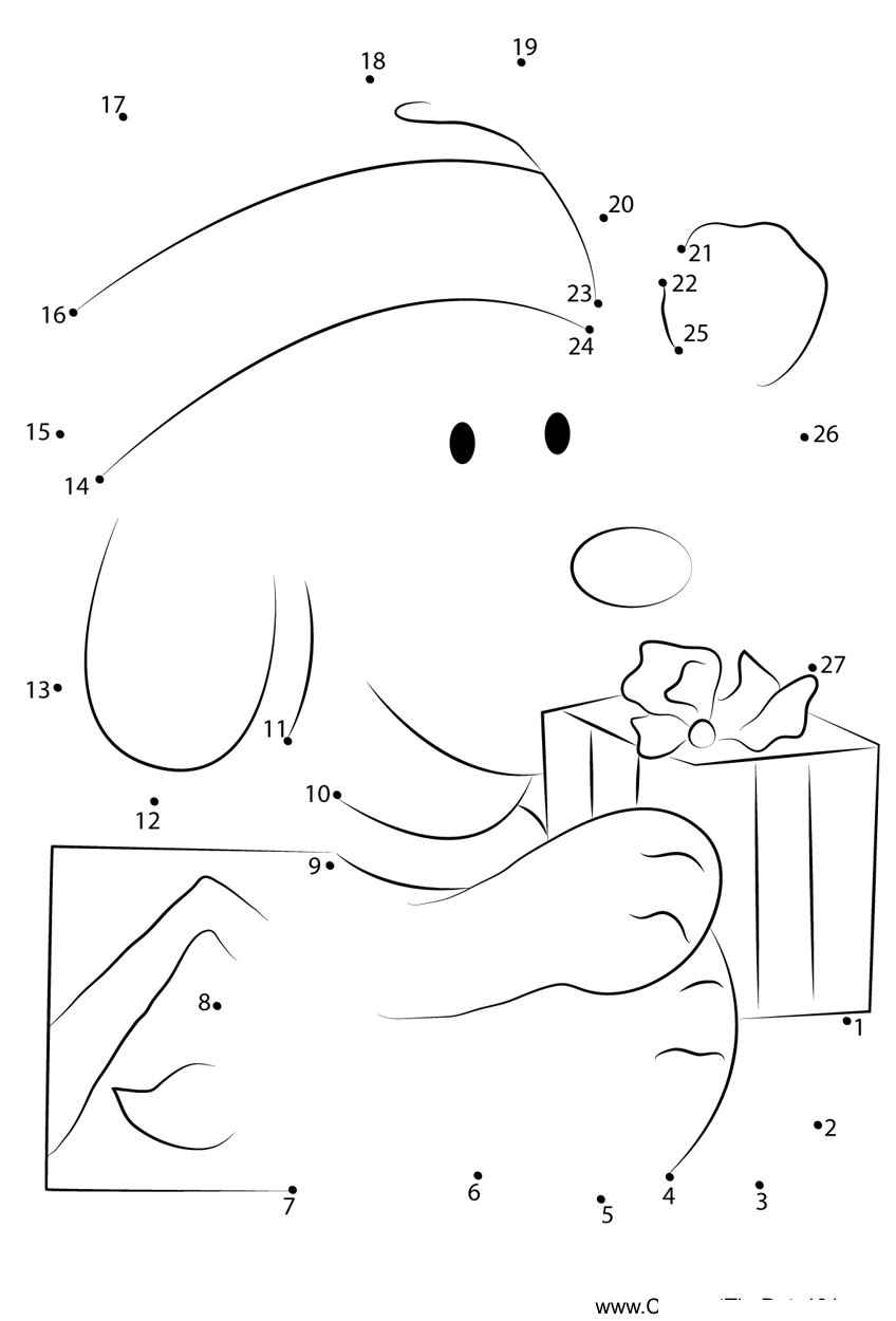 Snoopy-On-Christmas dot to dot worksheets