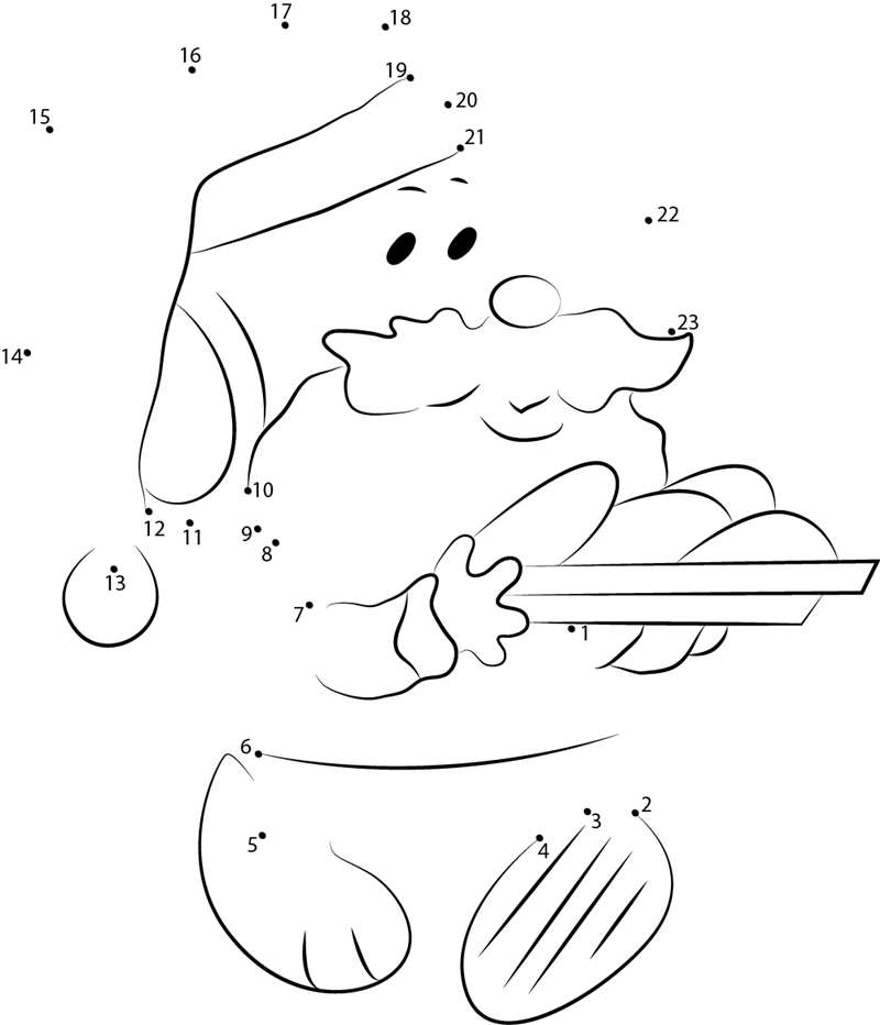 Snoopy Santa Give Biscuit printable dot to dot worksheet