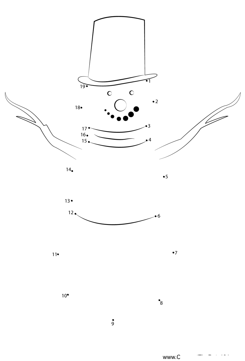 Snowman-Crow dot to dot worksheets