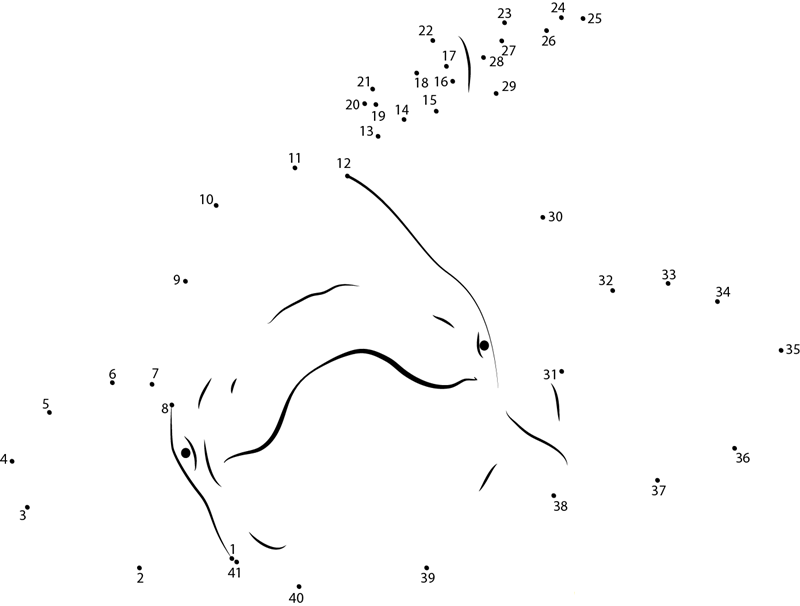 Beluga Whale Relaxing dot to dot worksheets