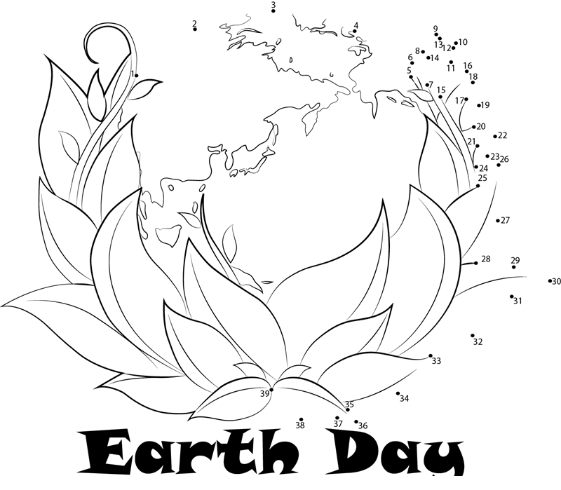 Green Earth Day dot to dot worksheets