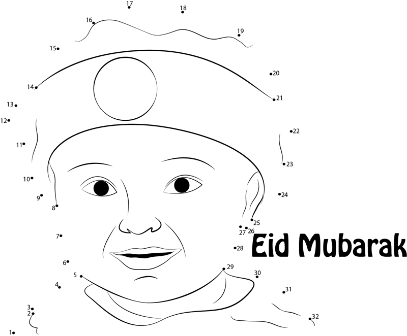 Eid Celebrations printable dot to dot worksheet