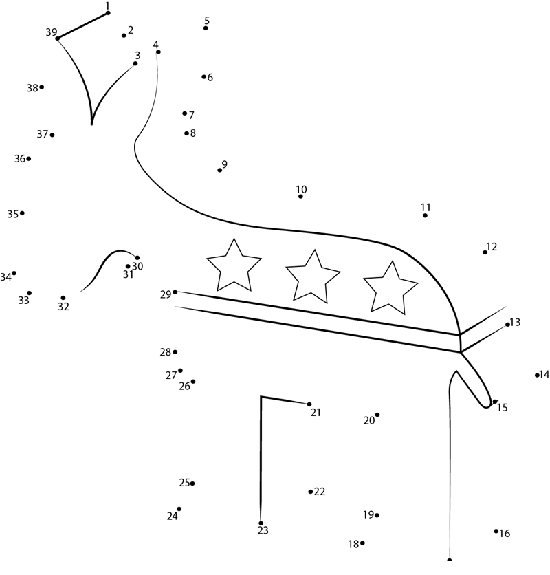 Donkey printable dot to dot worksheet