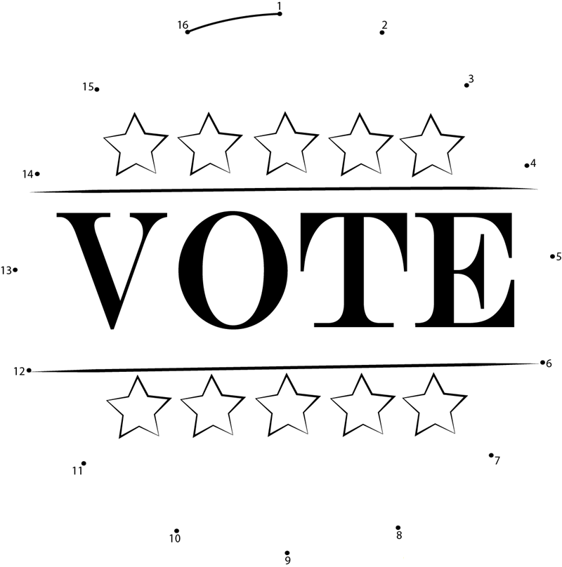 Election Day printable dot to dot worksheet