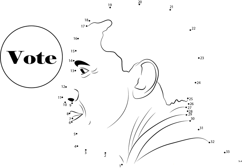 Obama Politics printable dot to dot worksheet