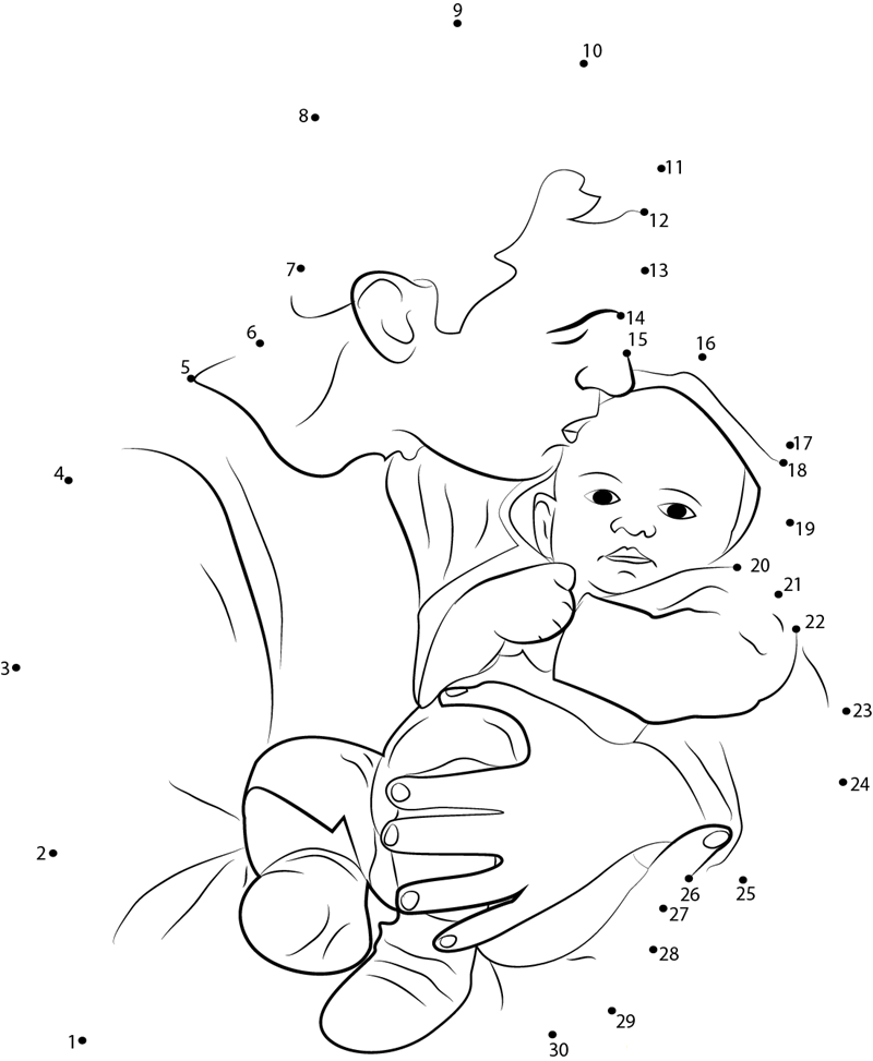 Dad Baby dot to dot worksheets