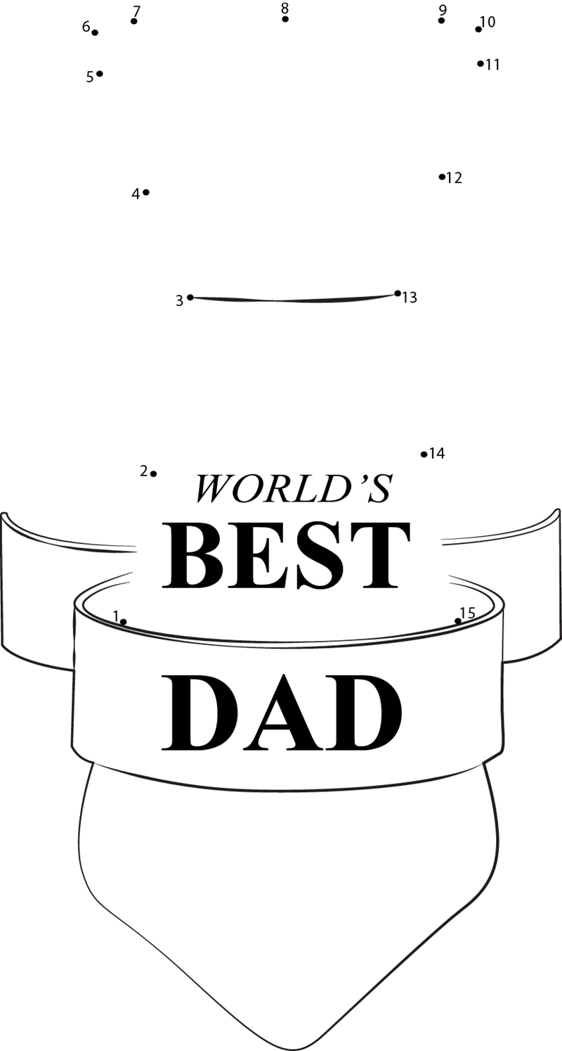 Fathers Day Gift printable dot to dot worksheet