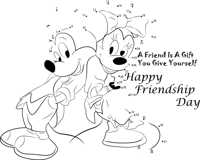 Best Friendship printable dot to dot worksheet