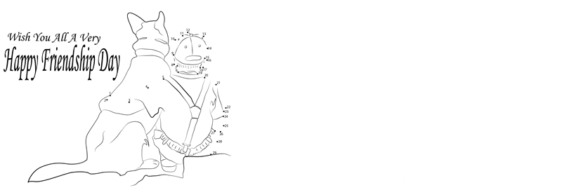 Dog Boy Friendship printable dot to dot worksheet