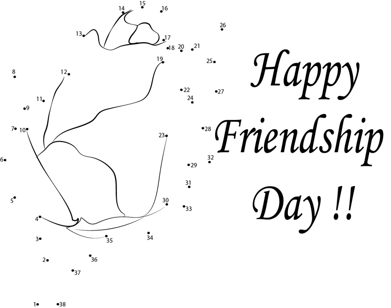 Friendship Flower printable dot to dot worksheet