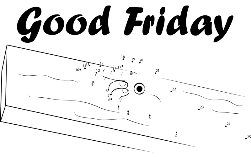 Good Friday printable dot to dot worksheet