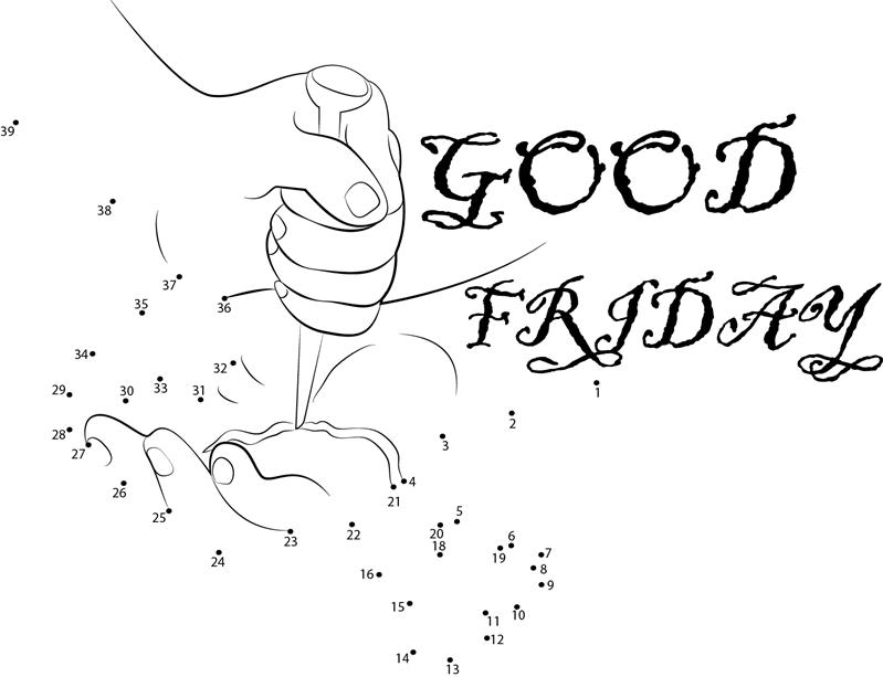 Good Friday Wishes printable dot to dot worksheet