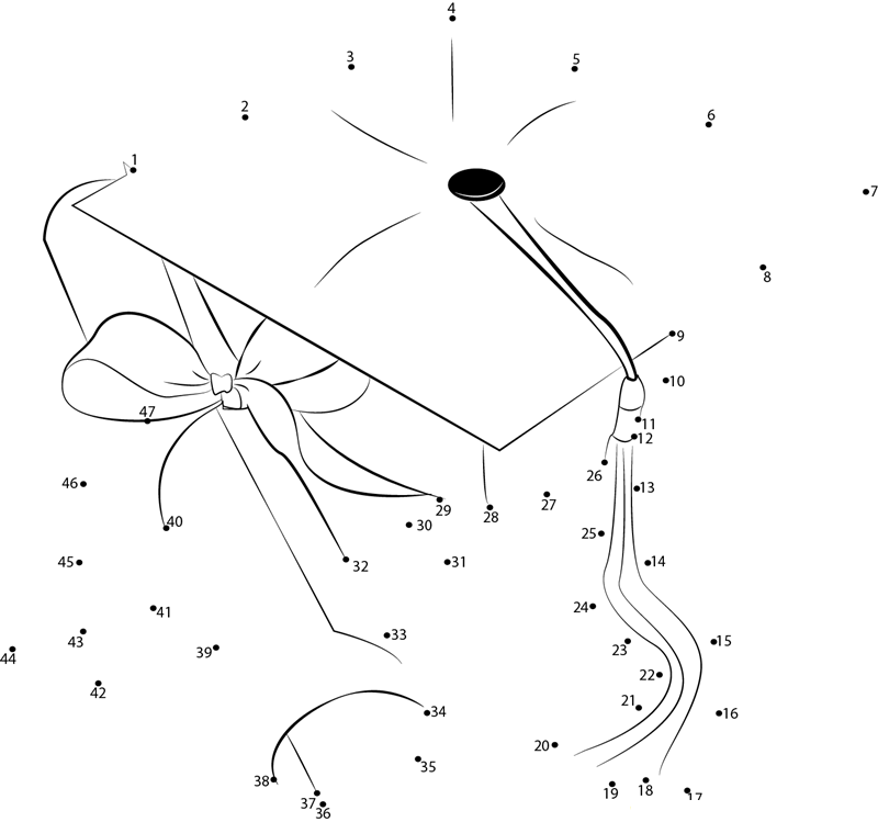 High School Graduation Degree printable dot to dot worksheet