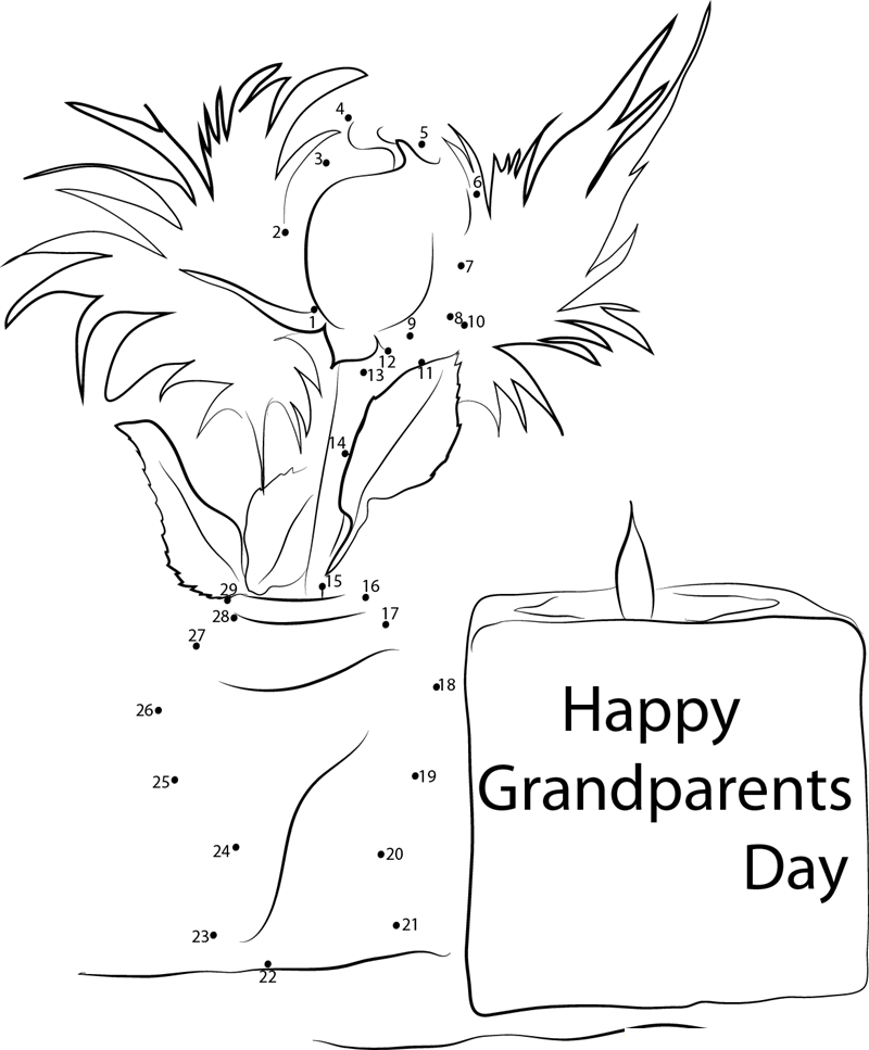 For All Grandparents printable dot to dot worksheet