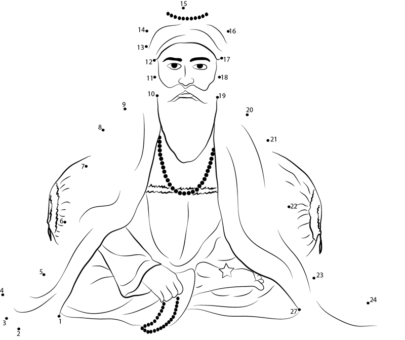 Sikh God printable dot to dot worksheet