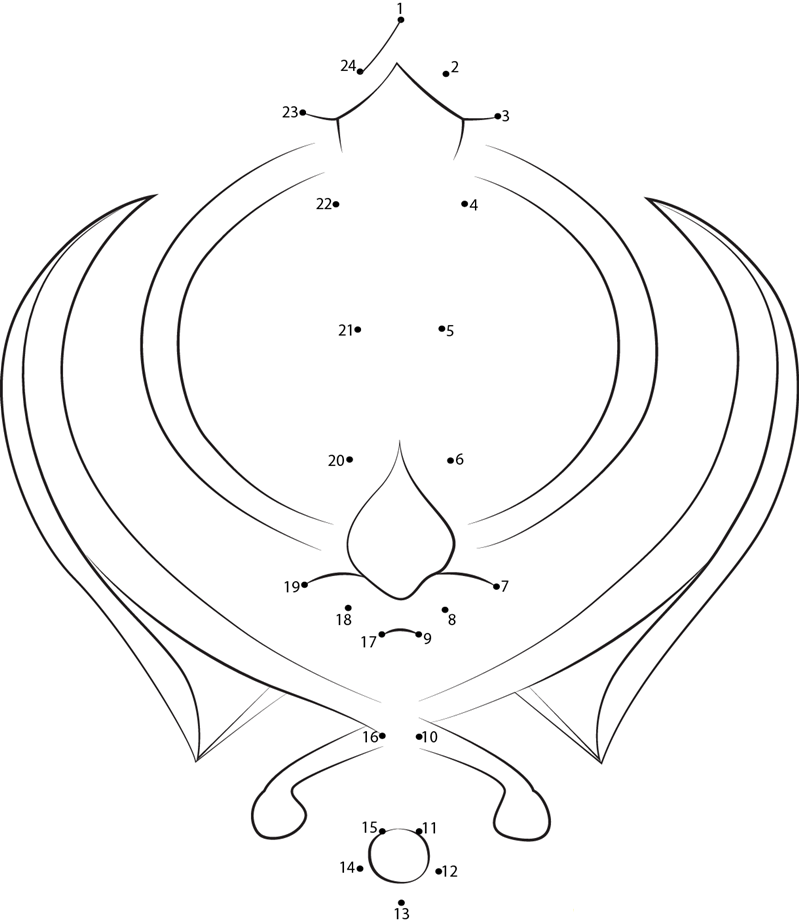 Sikh Symbol dot to dot worksheets