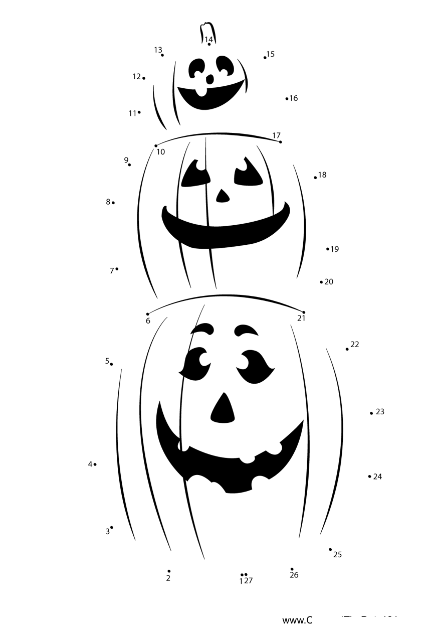 3-Pumpkins dot to dot worksheets