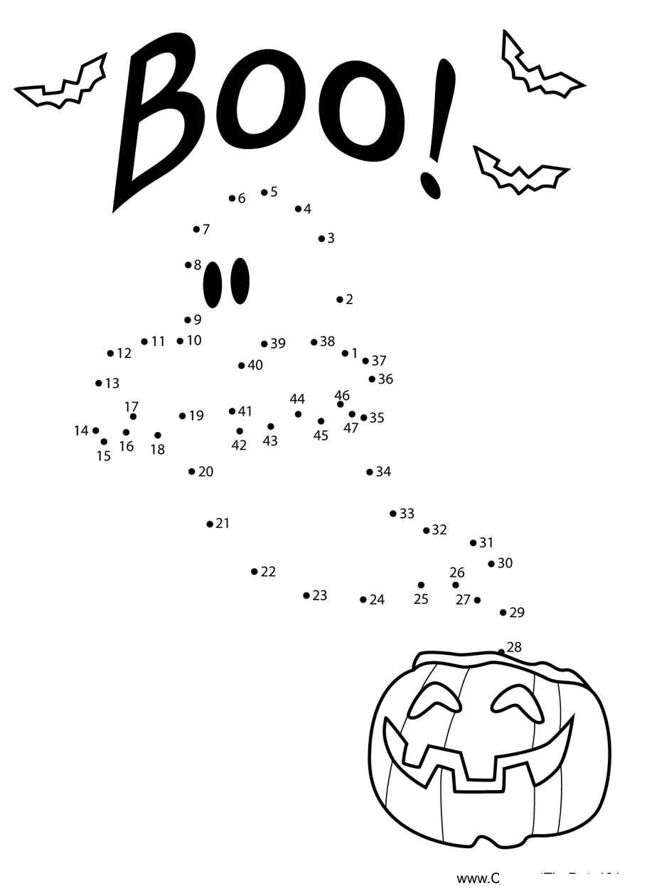 Boo dot to dot worksheets