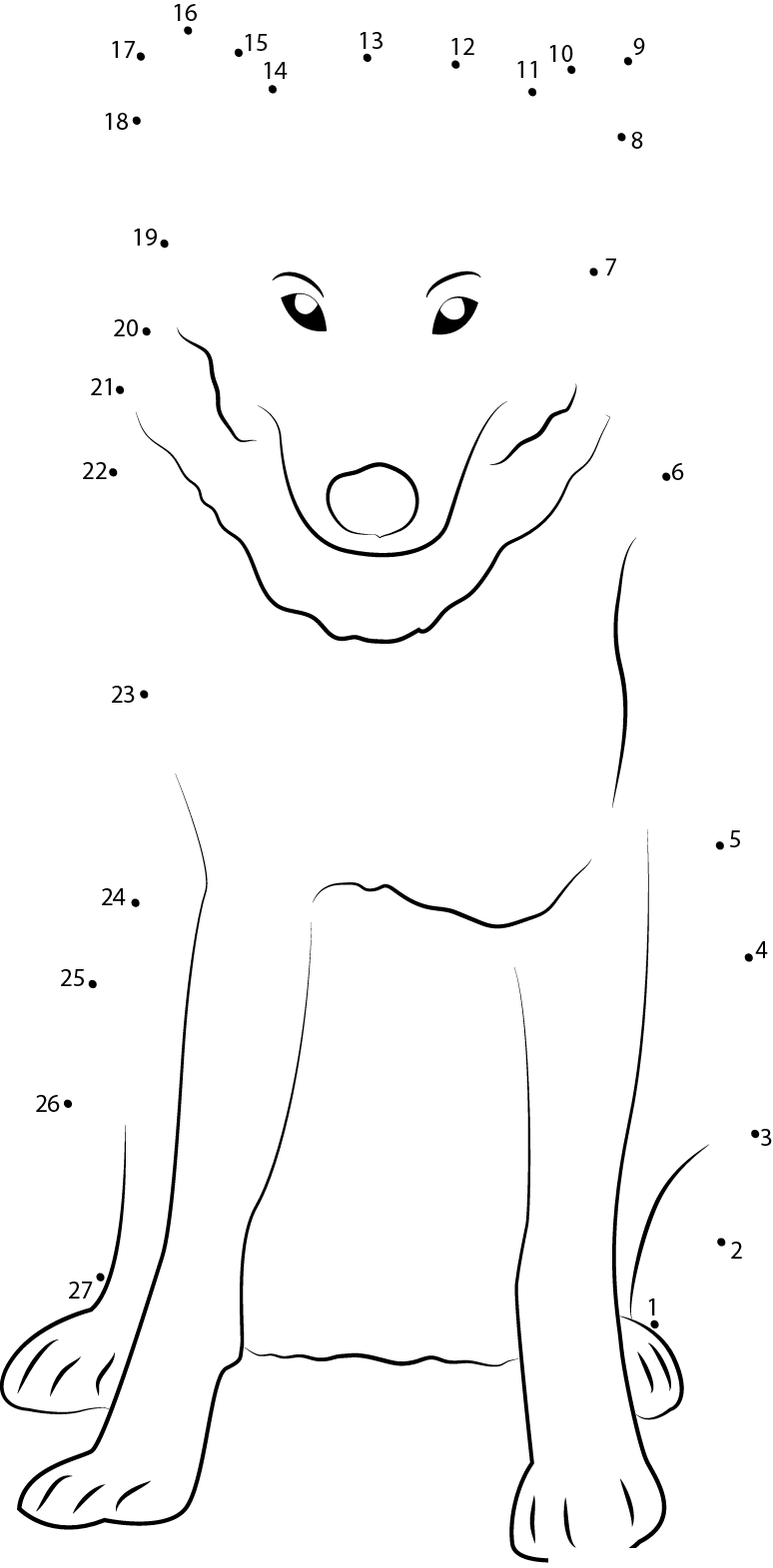 Gray Wolf In Minnesota printable dot to dot worksheet