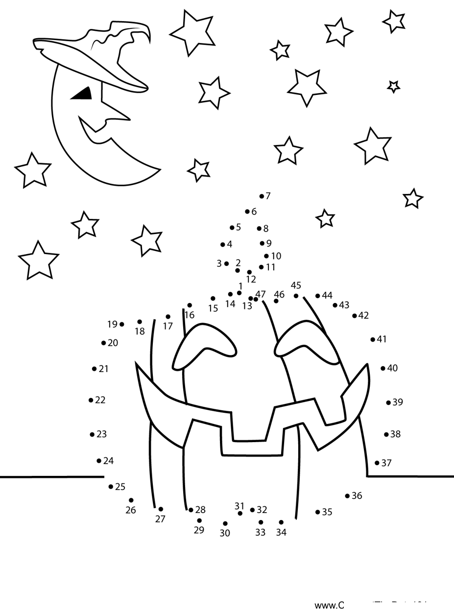 Candle-Pumpkin dot to dot worksheets