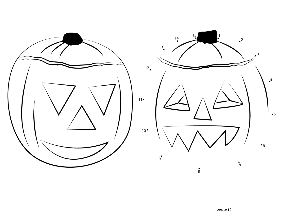 Carved-Pumpkins dot to dot worksheets