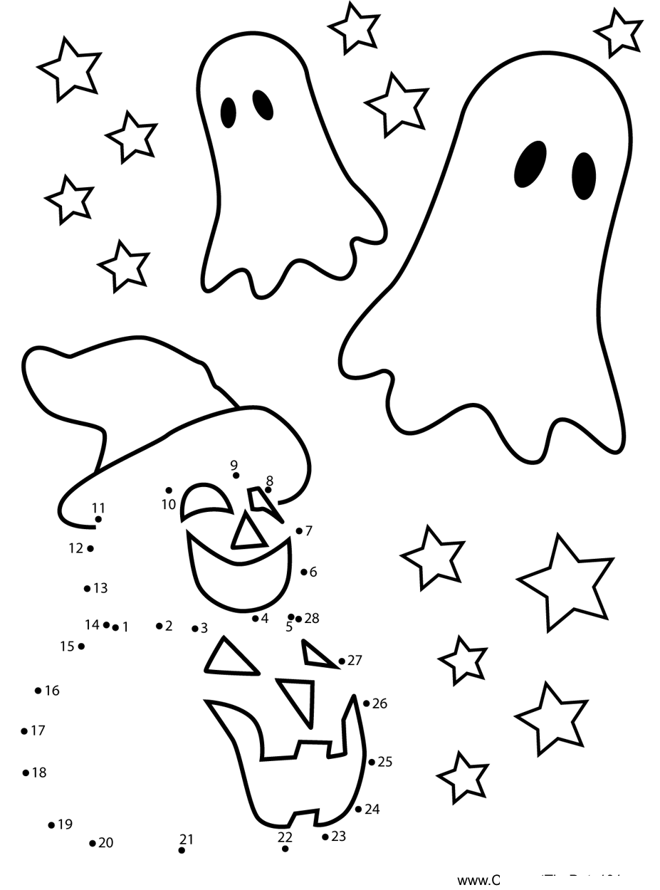 Ghost dot to dot worksheets