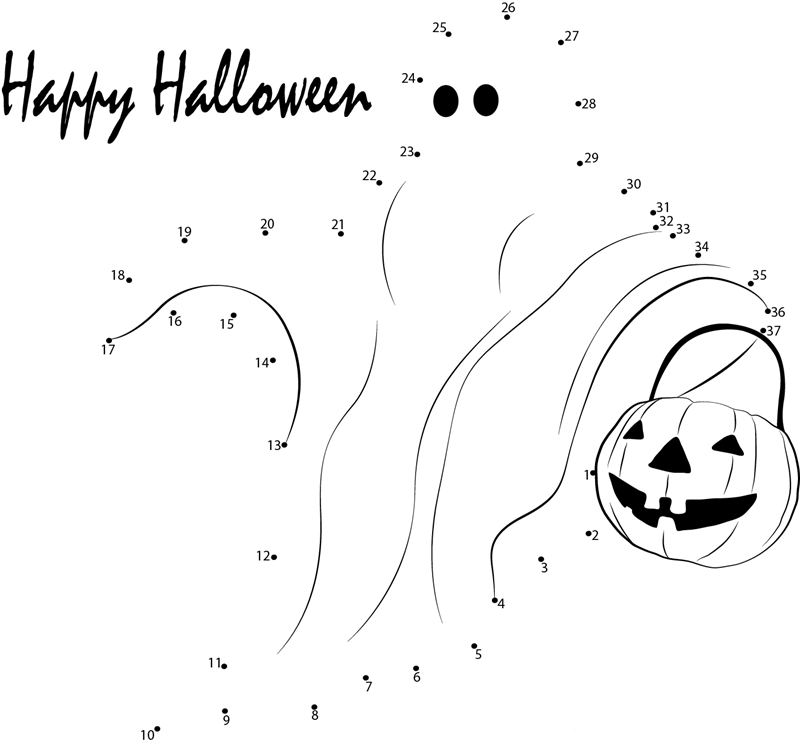 Halloween printable dot to dot worksheet