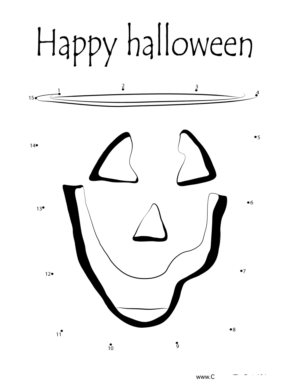 Happy-Halloween dot to dot worksheets