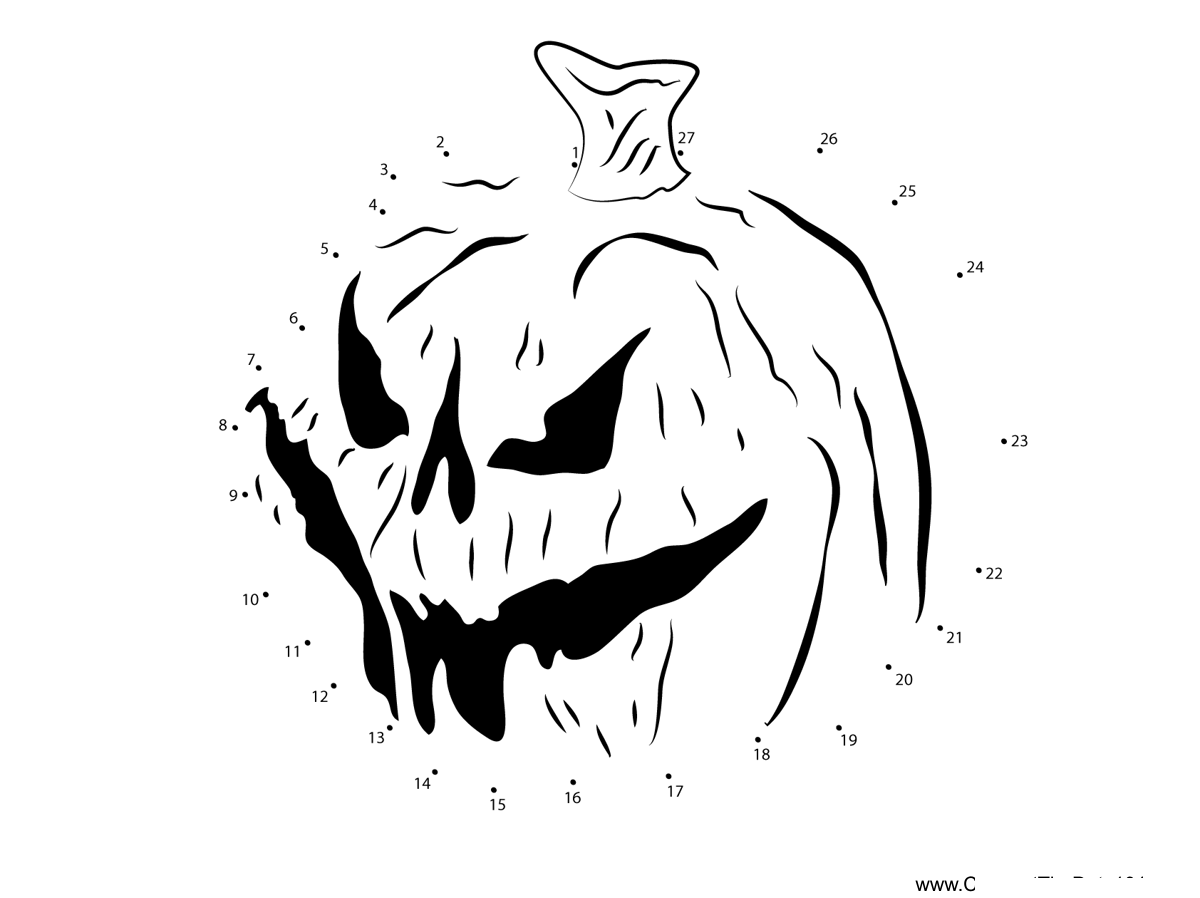 Haunted-Pumpkin dot to dot worksheets